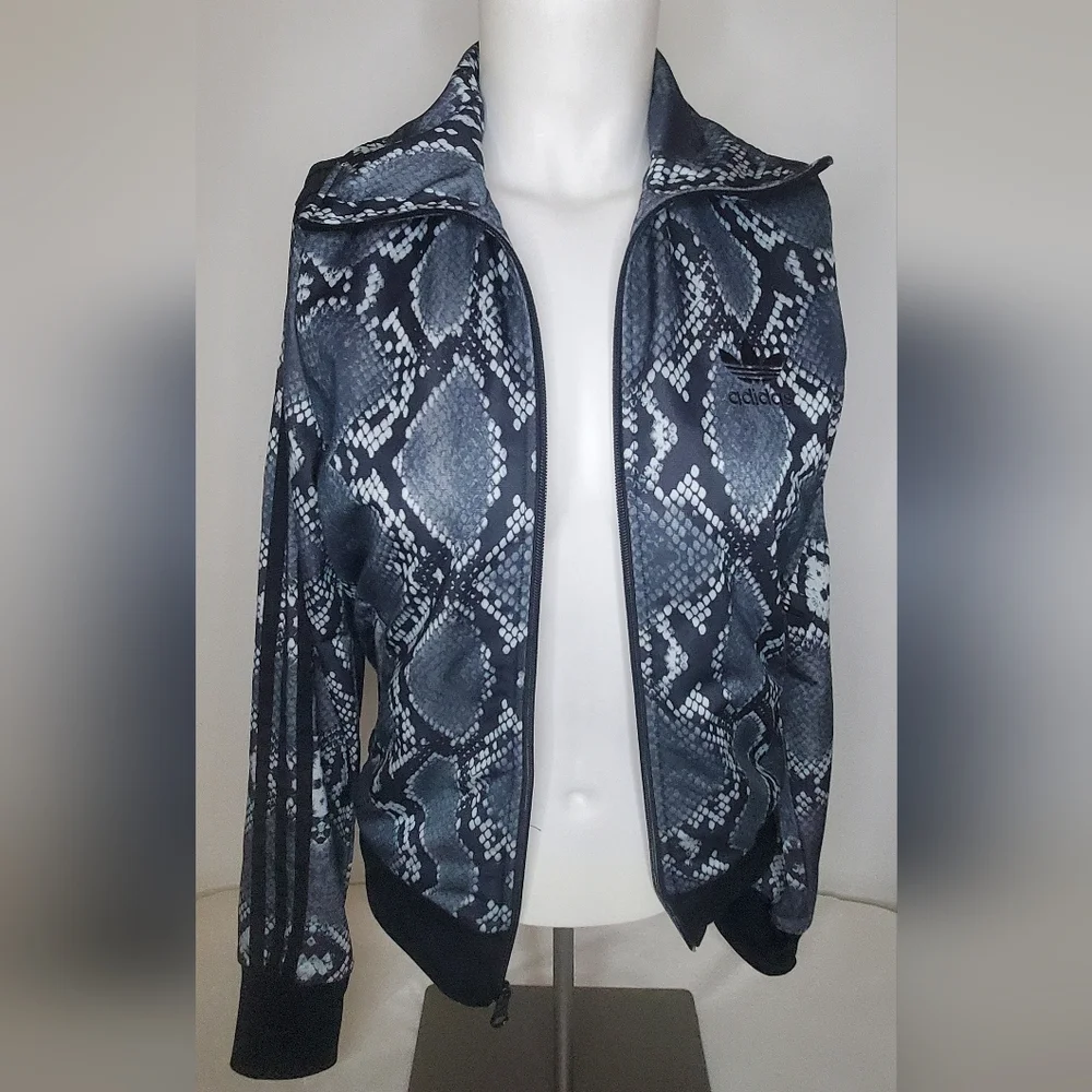 Adidas Size XS - The Brand w/3 Stripes Gray and Black Jacket -Snake Print - Picture 3 of 13